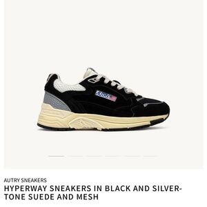 Autry Hyperway Sneakers In Black and Silver-tone suede and mesh Size 36/ US 6